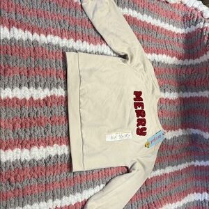 Kids Cream Shirt with Red 'Merry' Design